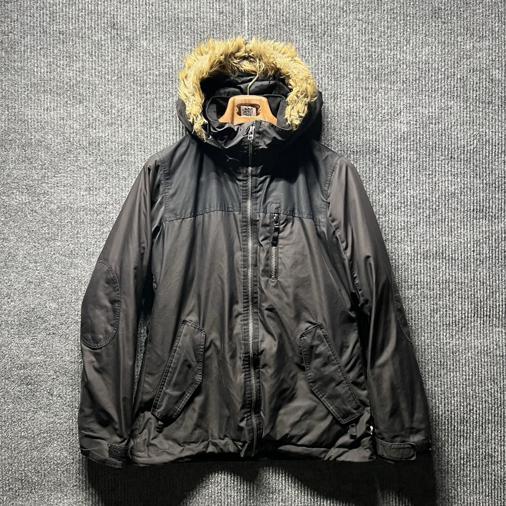 Burton DryRide Snow Jacket Womens Medium Black Insulated Fur Hood Snowboard‎ Ski
